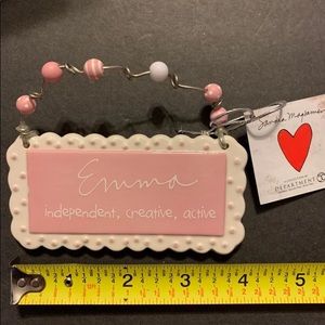 Department 56 Ceramic  Ornament Name Tags New Emma